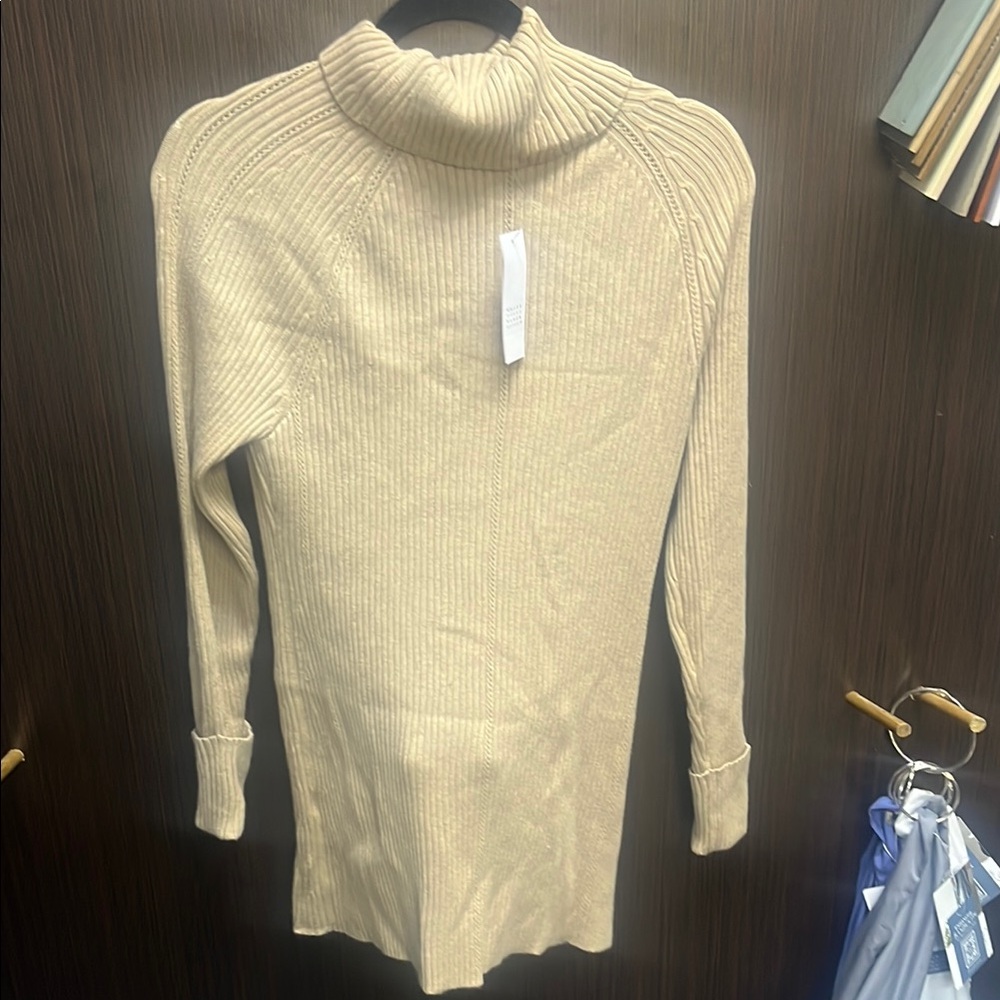 White House Black Market Cream Turtleneck Sweater